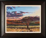 Quivertree in a Sunset Landscape by Richard Beyleveld, oil on canvas mounted on board, sold Dec 2023