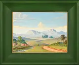 Extensive Landscape with Distant Mountains by Piet van Emmenis, oil on canvas, sold Dec 2023