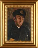 Portrait of an Officer by Jos De Pooter, oil on canvas mounted on board, sold Dec 2023