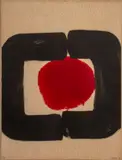 Ohne Titel (Abstrakt geometrische Komposition)" [Untitled (Abstract Geometric Composition)] by Raoul Lazar, 1972, Engraving and Aquatint on Textured Paper, sold Jun 2024