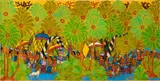 Procession Scene by I Ketut Tagen, Acrylic on Canvas, sold Jun 2024