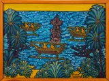 Sea Landscape Scene by I Ketut Tagen, Acrylic on Canvas, sold Jun 2024