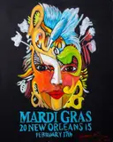 Mardi Gras by Amzie Adams, Acrylic on Canvas, sold Jun 2024