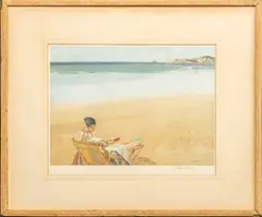 The Green Slippers by William Russell Flint, Lithograph on Paper, sold Jun 2024