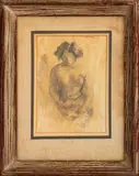 Untitled (Nude Woman) by Raphael Soyer, Watercolor and Graphite on Paper, sold Jun 2024