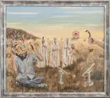 Surrealist Composition by John Pacovsky, Acrylic on Canvas, sold Jun 2024