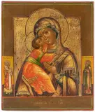 Russisch, 19.Jh by Gottesmutter von Wladimir, tempera, offered Jun 2023