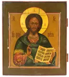 Russisch, Altgläubigen-Atelier, 19.Jh by Christus Pantokrator, tempera, offered Jun 2023