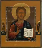 Russisch, Altgläubigen-Atelier, 2.Hälfte 19.Jh by Christus Pantokrator, tempera, sold Jun 2023