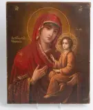 Russisch, 19.Jh., westliche Malweise by Gottesmutter von Tichwin, tempera, sold Jun 2023