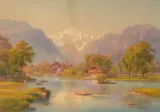 Blick ins Lauterbrunnental by Salomon Corrodi, 1866, watercolor, sold Jun 2023