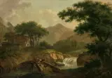 Idyll aus dem Sihlwald by Ludwig Hess, 1797, oil on panel, sold Jun 2023