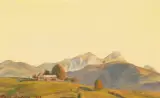 Sonniger Herbsttag: Hoher Kasten und Kamor by Hans Arnold Zeller, 1948, oil on board, sold Jun 2023