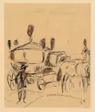 Kutsche by René Victor Auberjonois, mixed media, offered Jun 2023