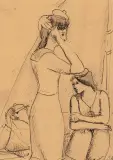 Voile jaune by René Victor Auberjonois, 1929, pencil, offered Jun 2023