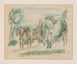 Heuernte by René Victor Auberjonois, watercolor, offered Jun 2023