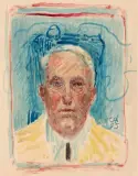 Selbstbildnis by Cuno Amiet, 1955, watercolor, sold Jun 2023
