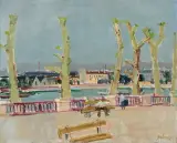 La Terrasse by Rudolf Zender, 1962, oil on canvas, sold Jun 2023