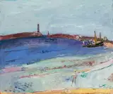 Porto Colom auf Mallorca by Henri Schmid, 1972, oil on canvas, sold Jun 2023