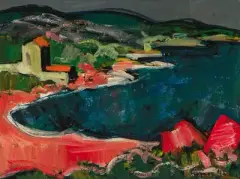 Korsische Landschaft mit Bucht by Carl junior Liner, 1948, oil on canvas, offered Jun 2023