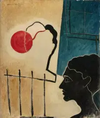 Le rêve by Andreas Walser, 1929, oil on canvas, sold Jun 2023