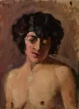 Brustbildnis einer jungen Frau by Wilhelm Gimmi, 1934, oil on board, sold Jun 2023