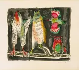 Volière in Schwarz by Alois Carigiet, color lithograph, sold Jun 2023