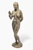 Stehender, weiblicher Akt mit Blatt in der Hand by Hildi Hess, bronze, sold Jun 2023