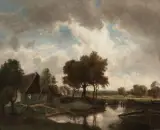 zugeschrieben Bauernhaus am Weiher by Otto Frölicher, oil on canvas, sold Jun 2023