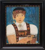 Appenzeller in Werktagstracht by Verena Broger, 1970, mixed media, sold Jun 2023