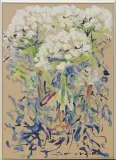 Weisse Hortensien by Balz Camenzind, 1977, acrylic, offered Jun 2023
