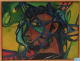 Composition VI: Pêcheur by Rolf Dürig, 1949, oil on canvas, sold Jun 2023