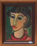 Porträt der Frau des Künstlers by Leopold Haefliger, oil on board, sold Jun 2023