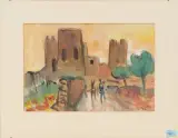 Nordafrikanische Stadt by Carl junior Liner, 1954, gouache, offered Jun 2023