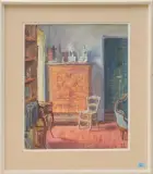 Interieur mit Sekretär by Walter Sautter, 1968, oil on canvas, sold Jun 2023