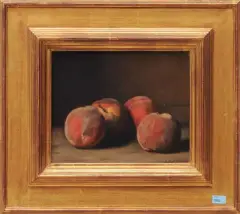 Stilleben mit Pfirsichen by Werner Weber, oil on canvas, sold Jun 2023