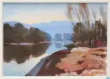 Flusslandschaft by Bruno Würth, 1995, oil on canvas, offered Jun 2023