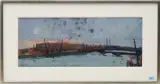 Der Hafen von Civitavecchia by Rudolf Zender, 1957, oil on board, sold Jun 2023