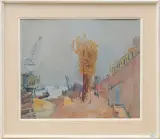 Hafenszene by Rudolf Zender, 1958, oil on canvas, offered Jun 2023