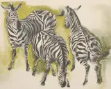 Die Zebras by Hans Erni, 1955, color lithograph, sold Jun 2023