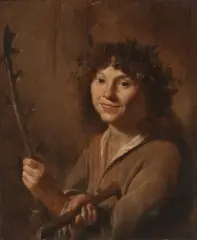 Hirte mit Efeukranz im Haar by Holland, um 1630 & 40, oil on panel, sold Mar 2023