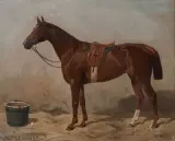 Englische Vollblutstute by Emil Volkers, 1888, oil on canvas, sold Mar 2023