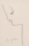 Profil gauche by Jean Cocteau, 1962, pencil, sold Mar 2023