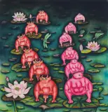 Figuren im Rosenteich by Gu Dexin, 1983, watercolor, sold Mar 2023