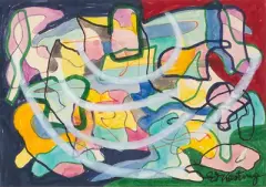 Farbenspiel auf dem Wasserspiegel by Edmund Kesting, 1962, watercolor, offered Mar 2023