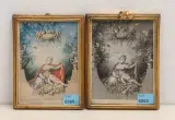 Titelblattentwurf: Junge Frau als Venus breitet ihren Umhang über einen schlafenden Amor in ihrem Schoss by Johann Heinrich Ramberg, watercolor, sold Mar 2023