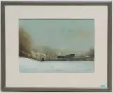 Winterlandschaft am Bahngeleise by Walter Dusatti, oil on canvas, offered Mar 2023