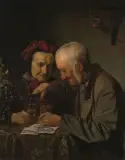 Die gute Nachricht by Siegmund Dux, oil on canvas, sold Mar 2023