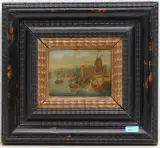 in der Art Flusslandschaft mit Staffage by Peeter Gijsels, oil on copper, sold Mar 2023