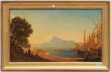 Orientalische Küstenlandschaft by Louis Lottier, oil on canvas, offered Mar 2023